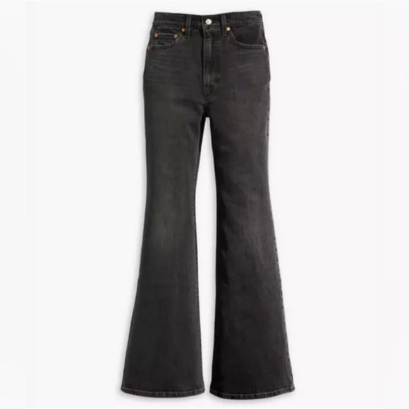 Levis Ribcage Bell Jeans Charcoal Black Size 23 - Picture 2 of 14
